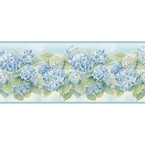 Free Download Allen Roth 7 34 Blue Pastel Hydrangea Prepasted Wallpaper