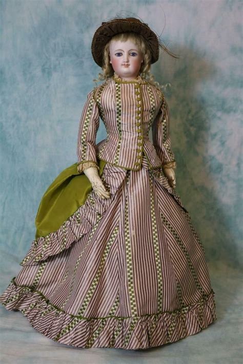 17 Inch Antique Bru Eugenie French Fashion Doll Marked F Orig Leather