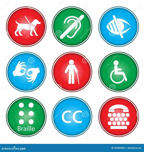 Iconos De La Accesibilidad Ilustración Del Vector Ilustración De