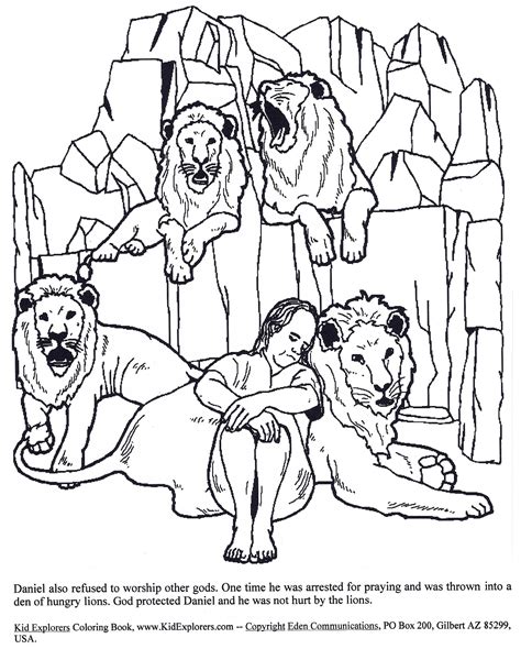 Daniel In The Lions Den Coloring Page