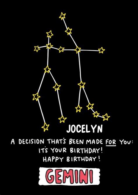 Angela Chick Gemini Zodiac Constellation Birthday Card Moonpig