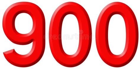 Número 900 Noveciento Aislados En El Fondo Blanco 3d Stock De