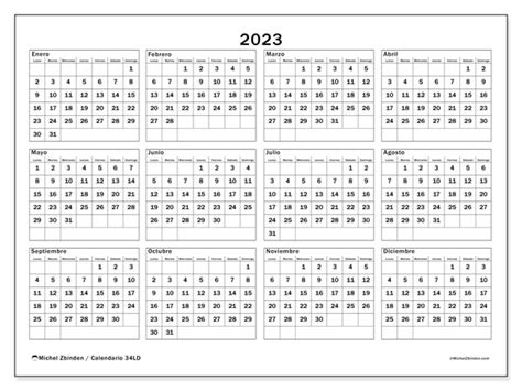 Calendario 2023 Para Imprimir “34ld” Michel Zbinden Pa