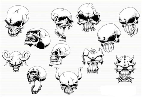 Angry Skull With Horns Vector Free Download