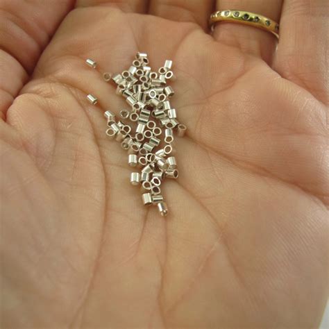 Silver Crimp Beads 925 Sterling Silver Crimp Tubes 100 Etsy