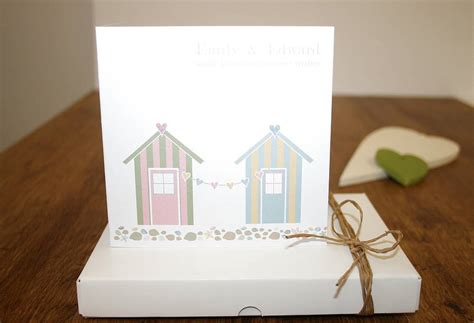 Beach wedding venues often have a relaxed ambiance, ideal for lively celebrations that feel like a looking to travel for your beach wedding? beach hut folded wedding invitations by little fish events ...