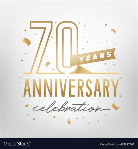 70th Anniversary Celebration Golden Template Vector Image