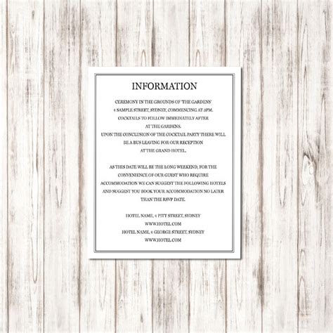 Check spelling or type a new query. Serif Wedding Information Card - Inviting Weddings