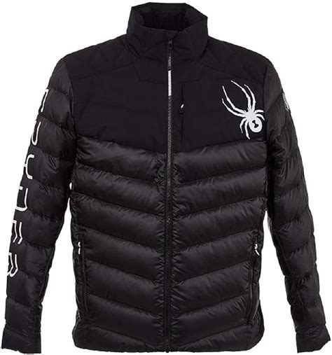 Spyder Mens Timeless Le Down Jacket Paneled Puffy Lightweight Full