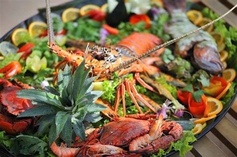 Seafood Platter With Fresh Lobster Prawns And Other Sri Lankan Delicacies Summer Breeze Is