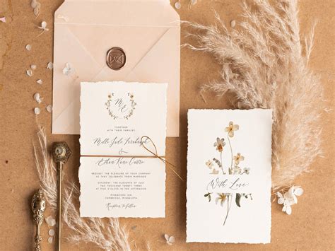 20 Best Boho Wedding Invitations And Templates Etsy