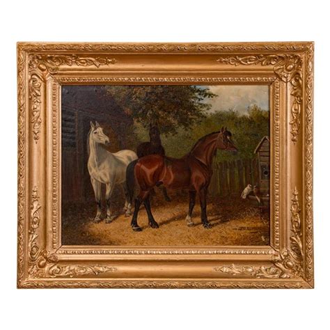 Original Antique English Oil Painting Of Horses At 1stdibs Horse Oil