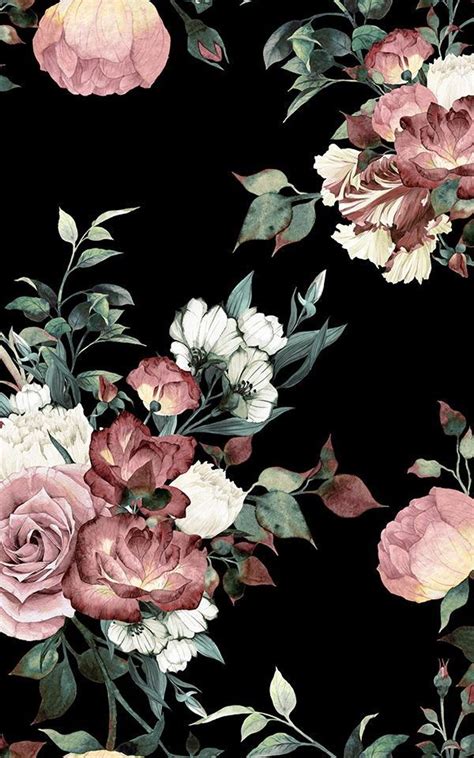 Image Result For Fondo De Flores Vintage Black Floral Wallpaper