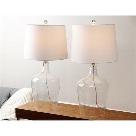 Abbyson Azure Clear Glass Table Lamp Set Of 2 Clear Glass Table Lamp Glass Table Lamp