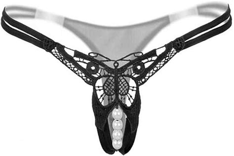 Ellen Women Sexy Lingerie Open Crotch Thong G Strings With Pearl Massage Pearl G Strings Sexy
