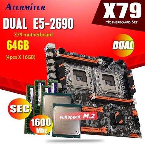 Atermiter X79 Dual Cpu Motherboard Set With 2 × Xeon E5 2690 4 × 16gb