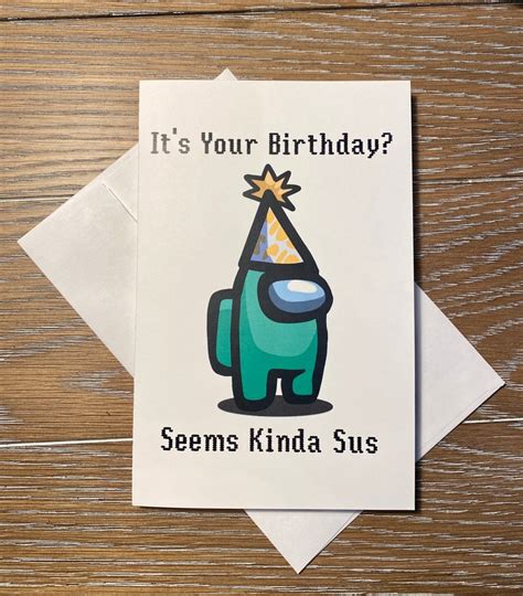 Among Us Birthday Card Printable Digital Download T Etsy Among Us