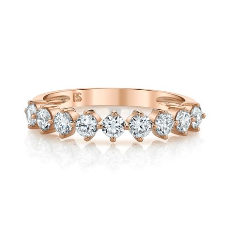 14k Rose Gold Diamond Compass Stack Ring
