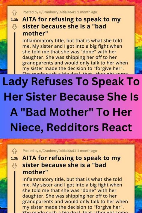 Lady Refuses To Speak To Her Sister Because She Is A Bad Mother To Her