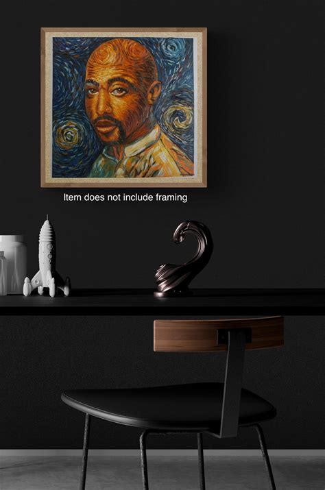 Tupac 2pac Shakur Van Gogh Style Oil Painting On Canvas Made Etsy