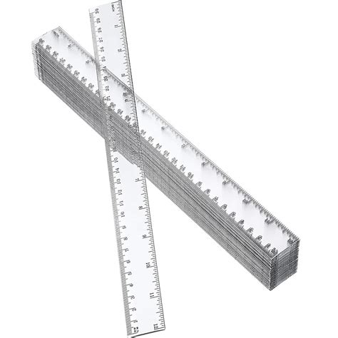 50 Pack Clear Plastic Rulers 12 Inch Standardmetric Ruler Wholesale