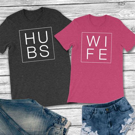 Personalized Hubs And Wife Couple Shirt Set For Husband And Wife Unisex Tee Ebay Married