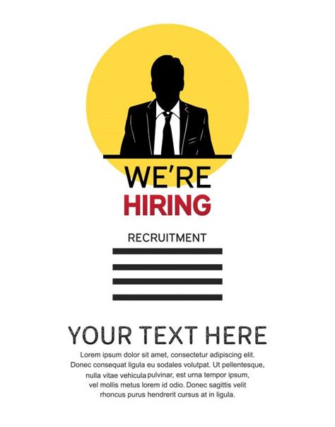 We Are Hiring Job Design Poster With Man Icon Hand Drawn Poster