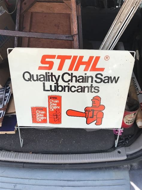 Vintage Old Logo Stihl Chainsaw Tin Metal Sign Oil Gas 18x13