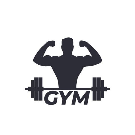 Fitness Gym Logo With Strong Athlete And Barbell 3108337 Vector Art At
