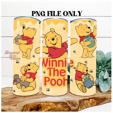 Winnie the Pooh Tumbler Wrap PNG Pooh Bear Tumbler Pooh - Etsy