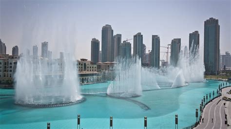 The Dubai Fountain Day View Burj Khalifa Fountain Show Youtube