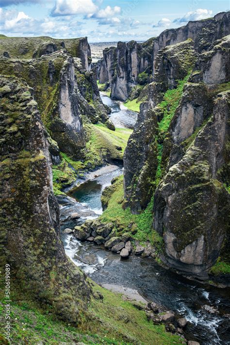 Fjadrargljufur Canyon In South Of Iceland Stock Photo Adobe Stock