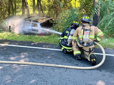 Blauvelt Firefighters put out car fire after accident on Route 303