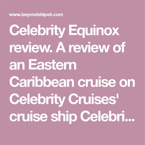 Celebrity Equinox review. A review of an Eastern Caribbean cruise on Celebrity Crui… | Celebrity ...