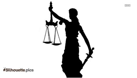 Justice Statue Silhouette Vector Clipart Images Pictures