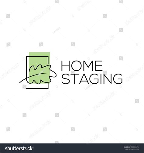 Home Staging Logo Wooden Living Interior Stock Vector Royalty Free