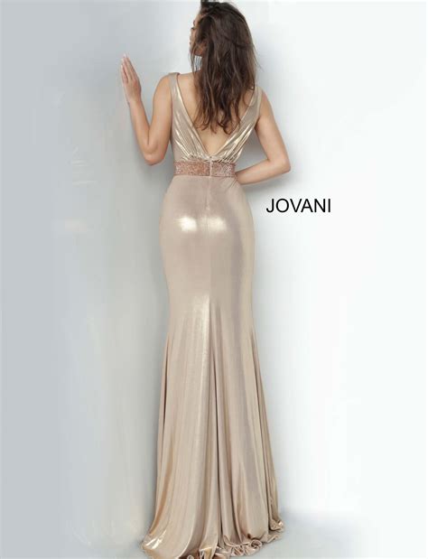 Jovani 67697 Stretch Gold Ruched Wrap Evening Dress