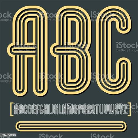 Vector Retro Vintage Capital English Alphabet Letters Abc Collection