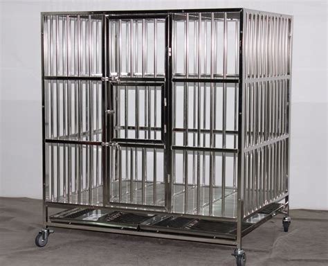 Stainless Steel Dog Cage Premium Stainless Steel Waiting Cage Large