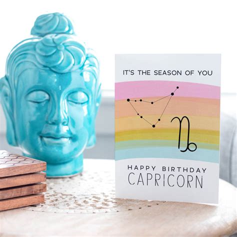 Astrological Capricorn Birthday Card By Wee Blue Coo