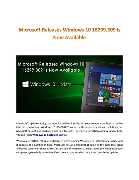Microsoft Releases Windows 10 16299 309 Now Available By Windows10