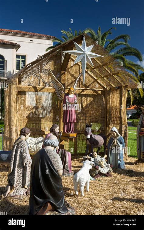 Outdoor Life Size Christmas Nativity Scene Church Of The Little Stock