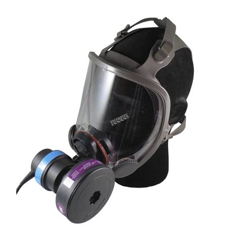 The house painters were each officially required to wear a respirator. 3M Powerflow face-mounted powered air purifying respirator ...