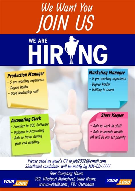 Job Vacancy Template Postermywall