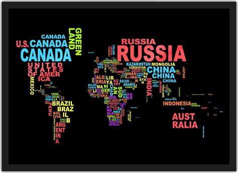 Lista dos paises do mundo com seus mapas. Quadro Decorativo Mapa Mundi Países Continentes Decorar no ...