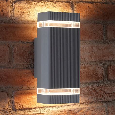 Auraglow Outdoor Double Up And Down Wall Light Chilton Silver
