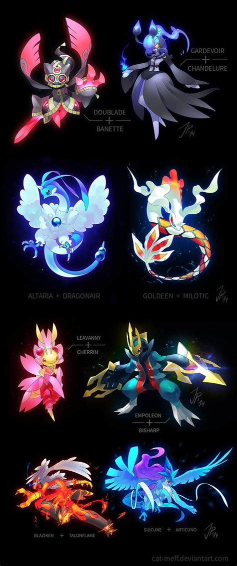 A Bunch Of Pokemon Fusions By Cat Meff On Deviantart Pokemon Fusion