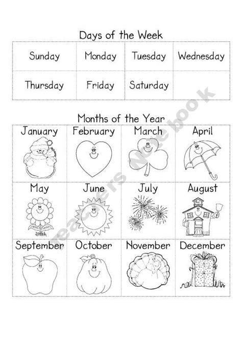 20 Days Of The Week And Months Of The Year Worksheets Coo Worksheets