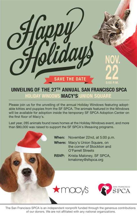 We'll help you connect with local organizations to find your new best friend. Macy's 27th Annual Holiday Windows Pet Adoption Campaign ...