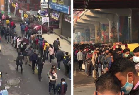 Long Queues Seen Outside Delhi Metro Stations As Service Operates At 50 Capacity
